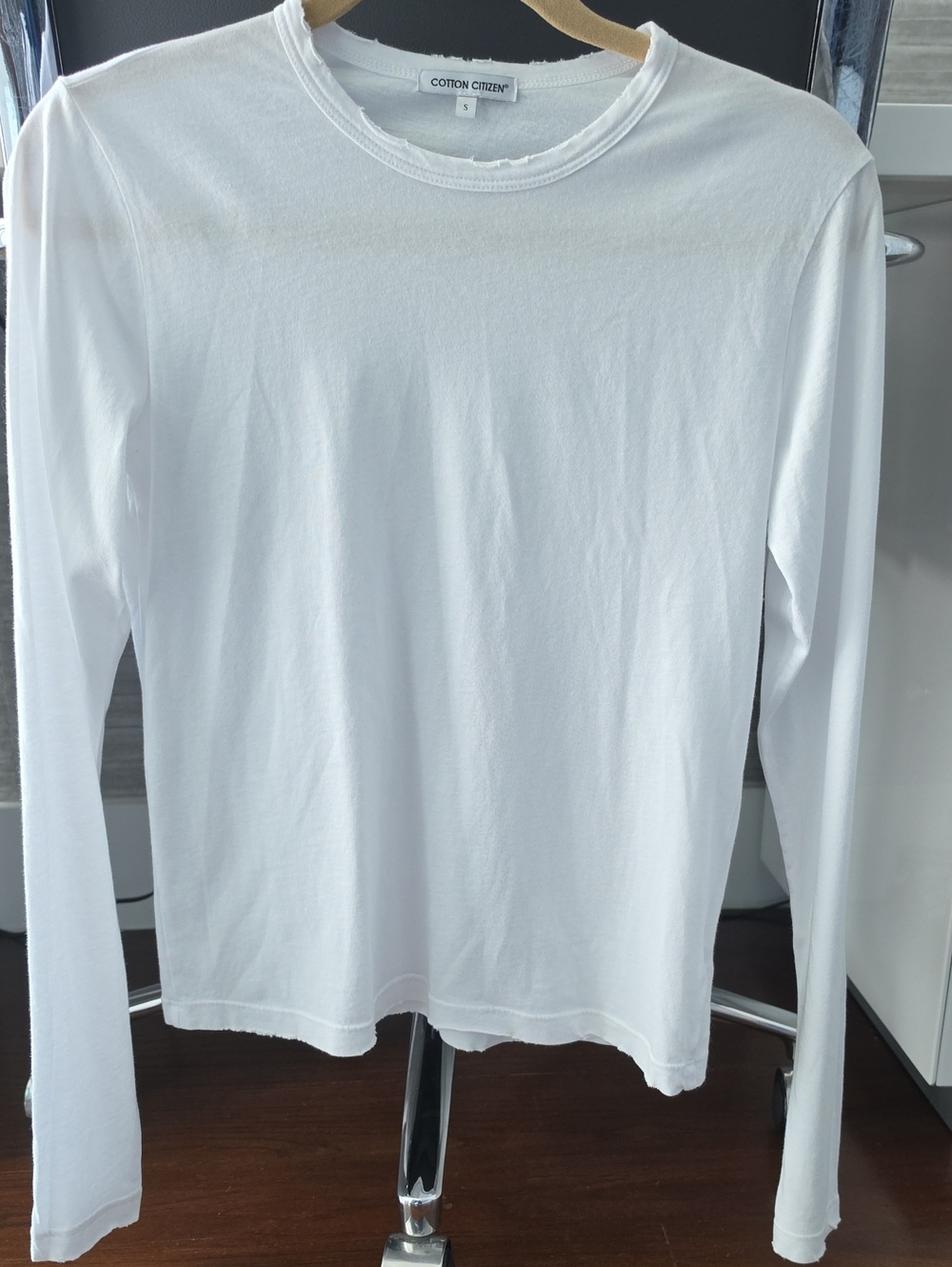 Cotton Citizen White Long-Sleeve Crewneck Tee
